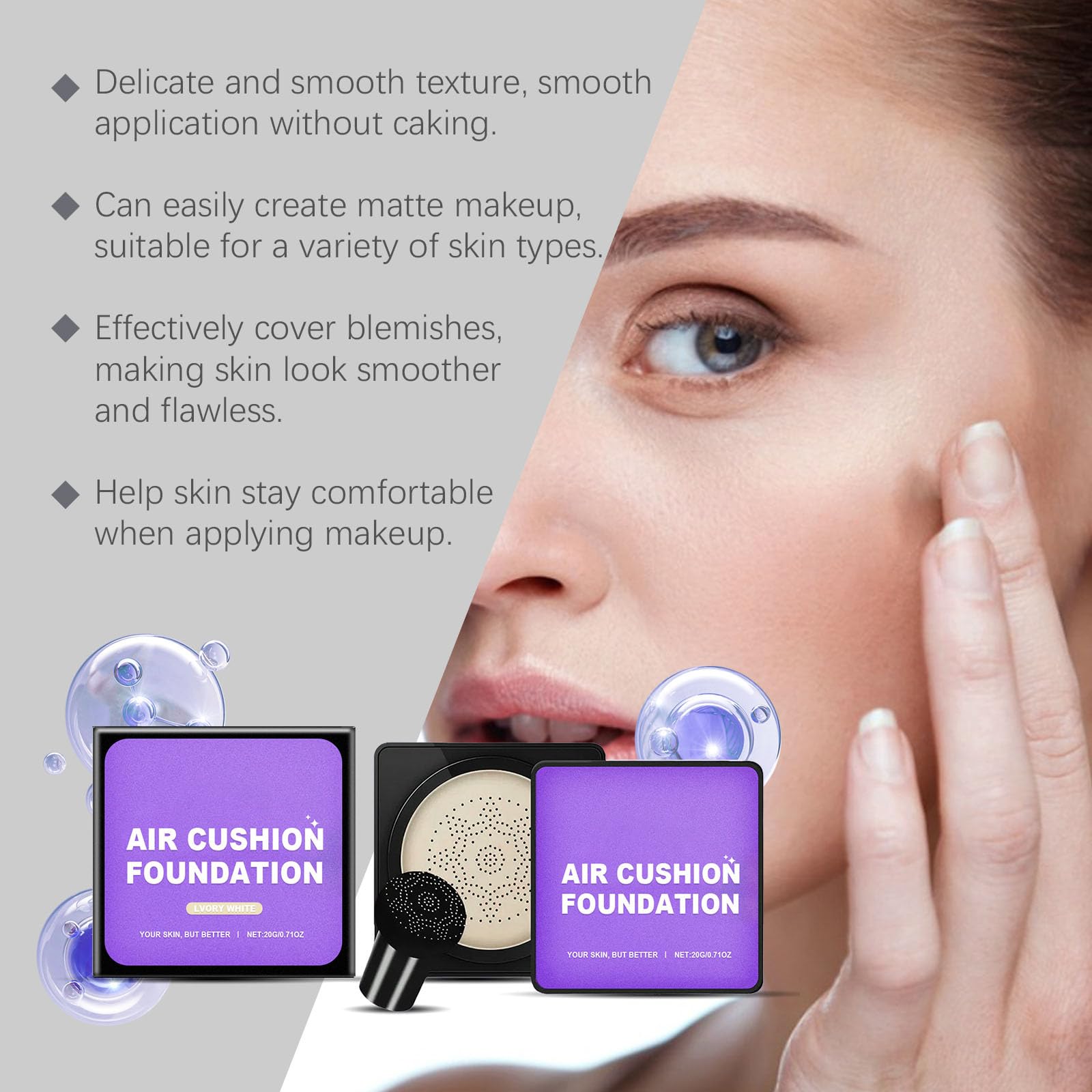Serentia Elixir Waterproof Concealer showing its sweat resistant properties under water droplets