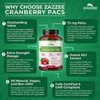 Zazzee Extra Strength Cranberry PACs 72mg USA Import Bottle