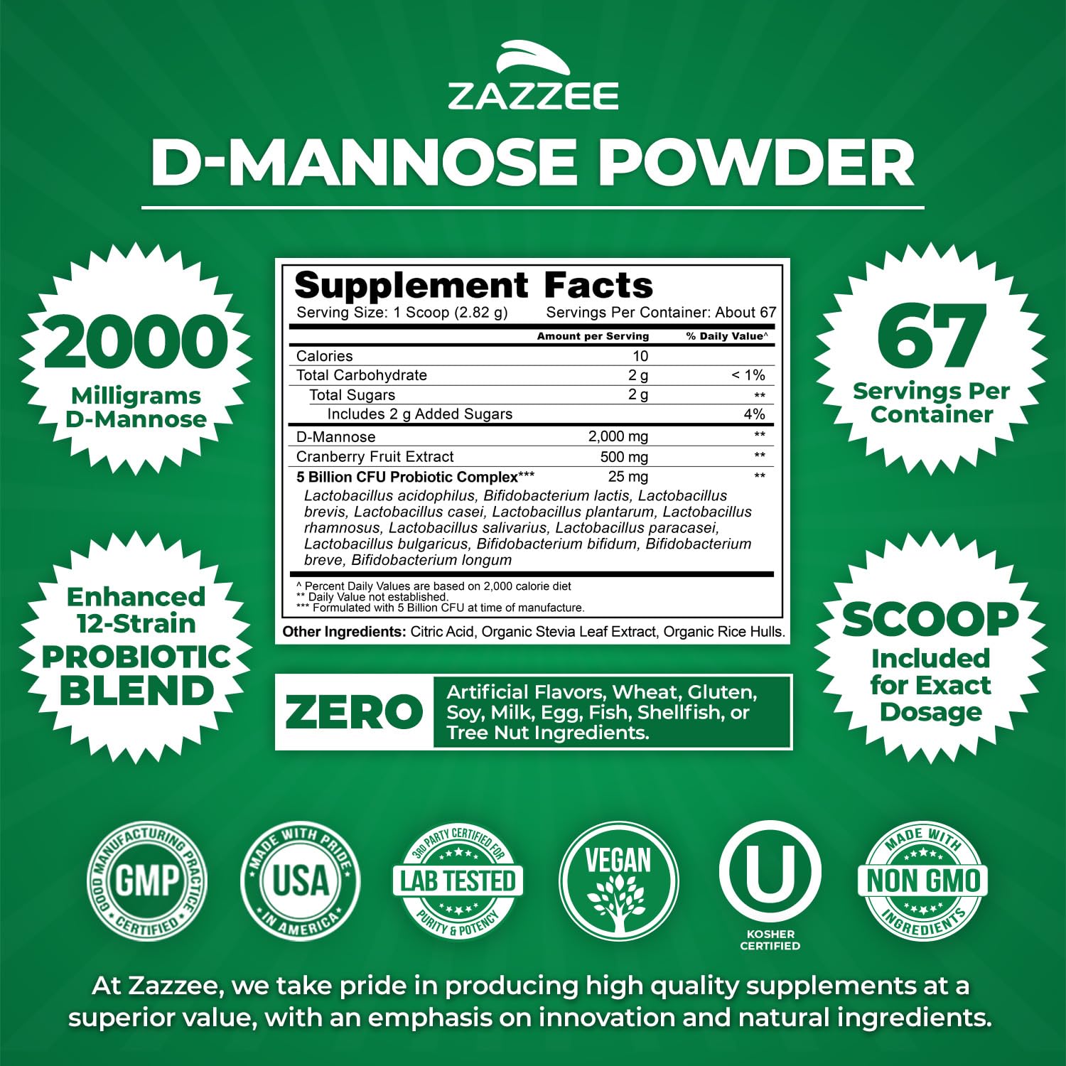 Zazzee Urinary Tract Support Powder Scoop Size
