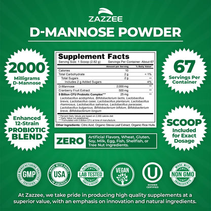 Zazzee Urinary Tract Support Powder Scoop Size