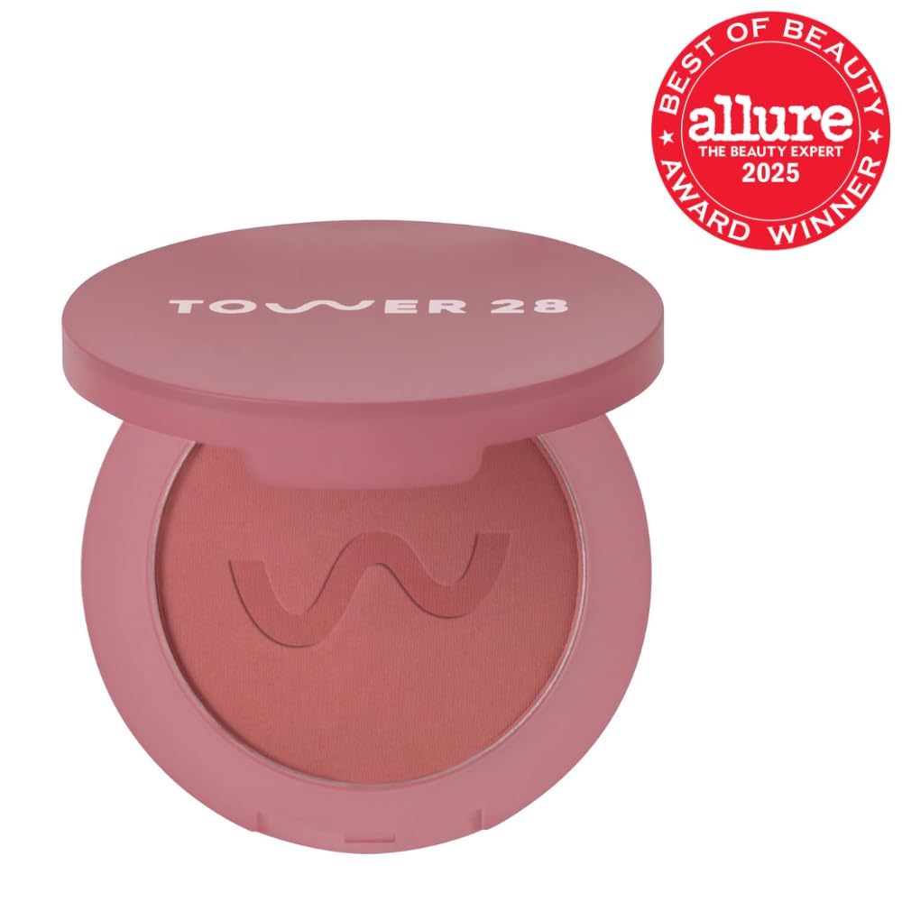 Tower 28 rosy mauve setting blush powder texture close up