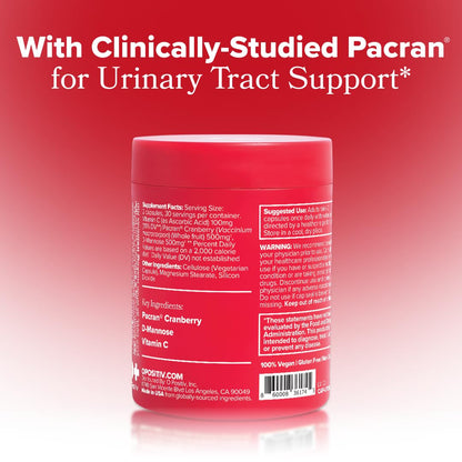 O Positiv URO Daily Urinary Tract Health Support Supplement package and capsule size