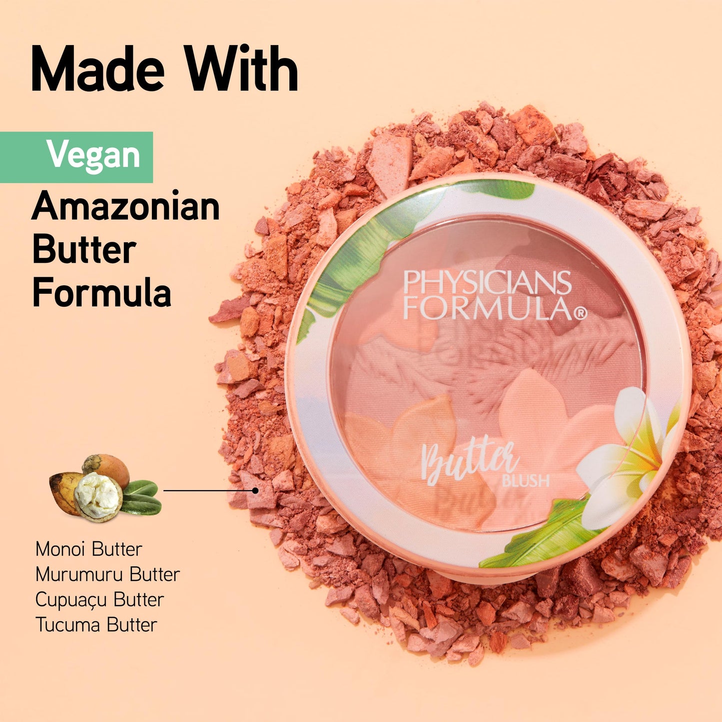 Physicians Formula hypoallergenic matte blush packaging back label with ingredients
