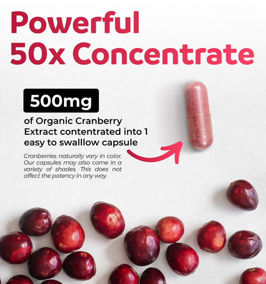 Pure Co Organic Cranberry Supplement Vegan Capsules Bottle