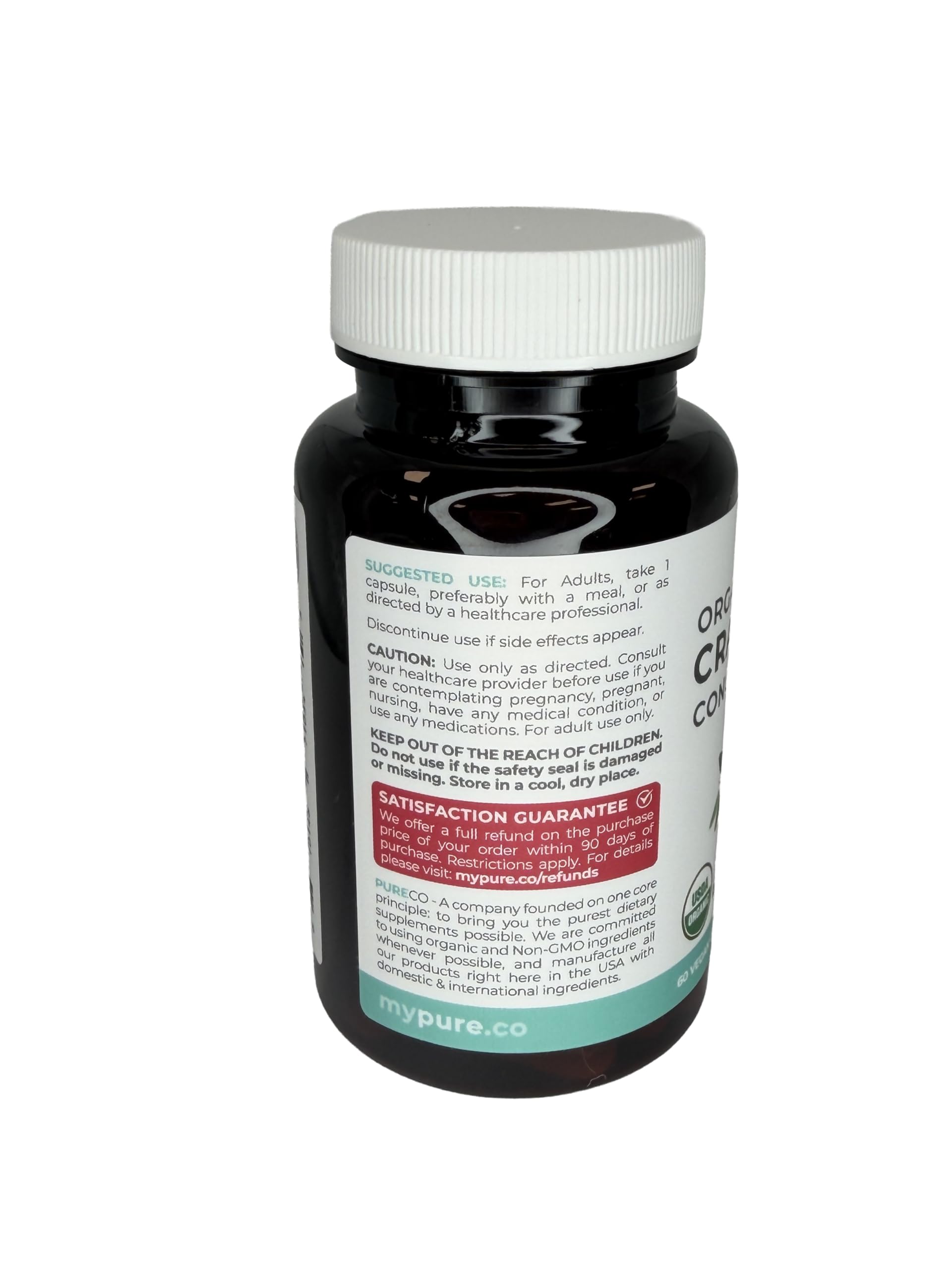 Pure Co Organic Cranberry Daily Wellness Capsules