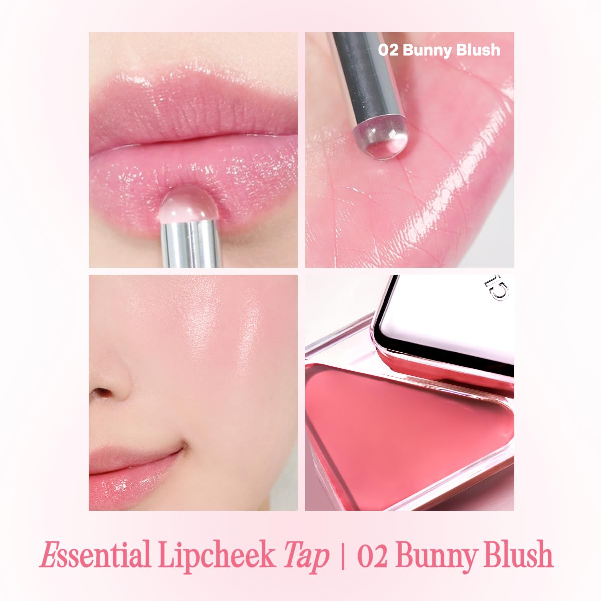 Clio Professional pocket blush balm being swatched to demonstrate its creamy buildable texture.