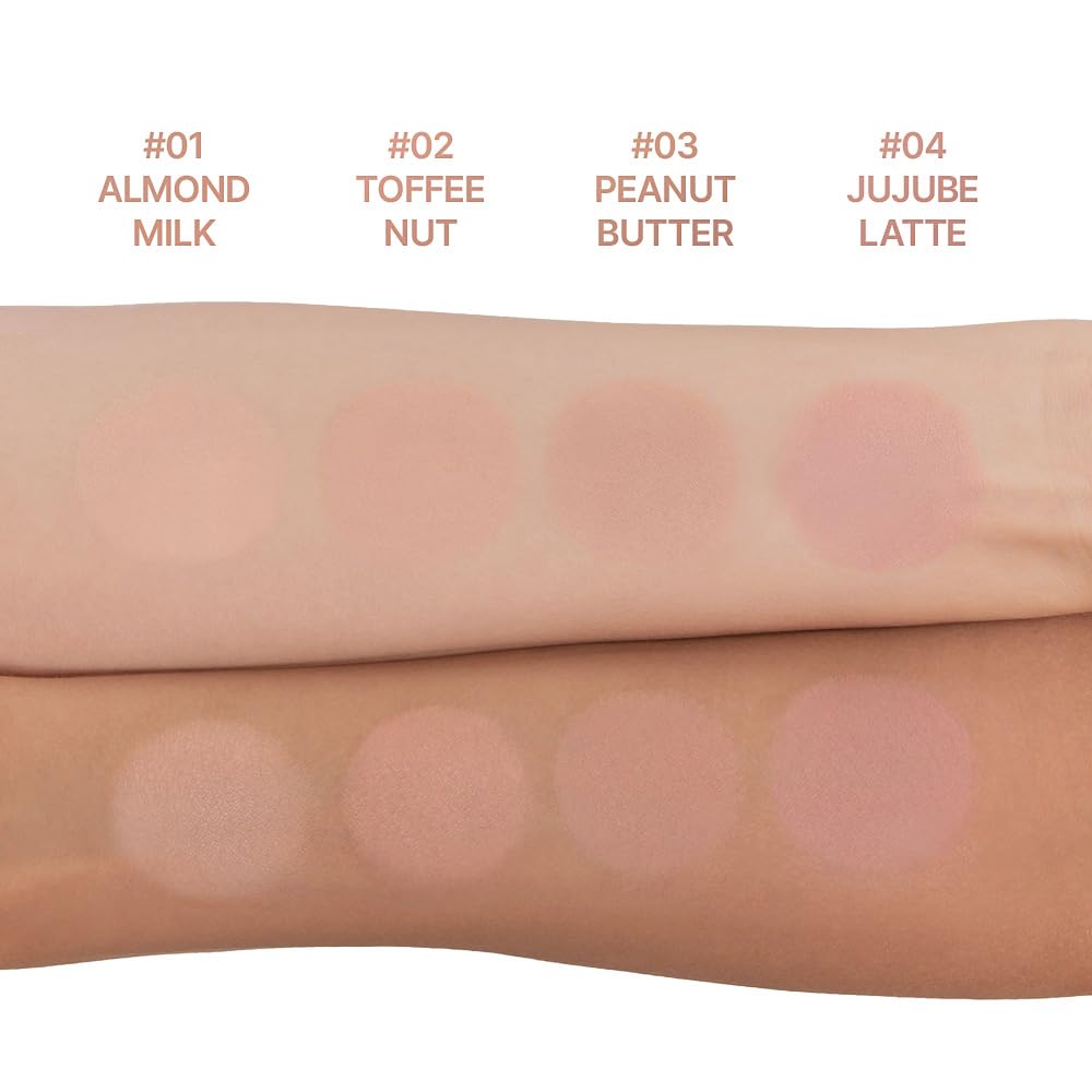 Authentic Dasique vegan powder blush compact featuring warm beige and peach brown colors.