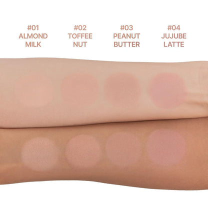Authentic Dasique vegan powder blush compact featuring warm beige and peach brown colors.