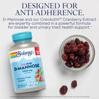 Solaray D-Mannose With CranActin Vegan Capsules Bottle Close Up