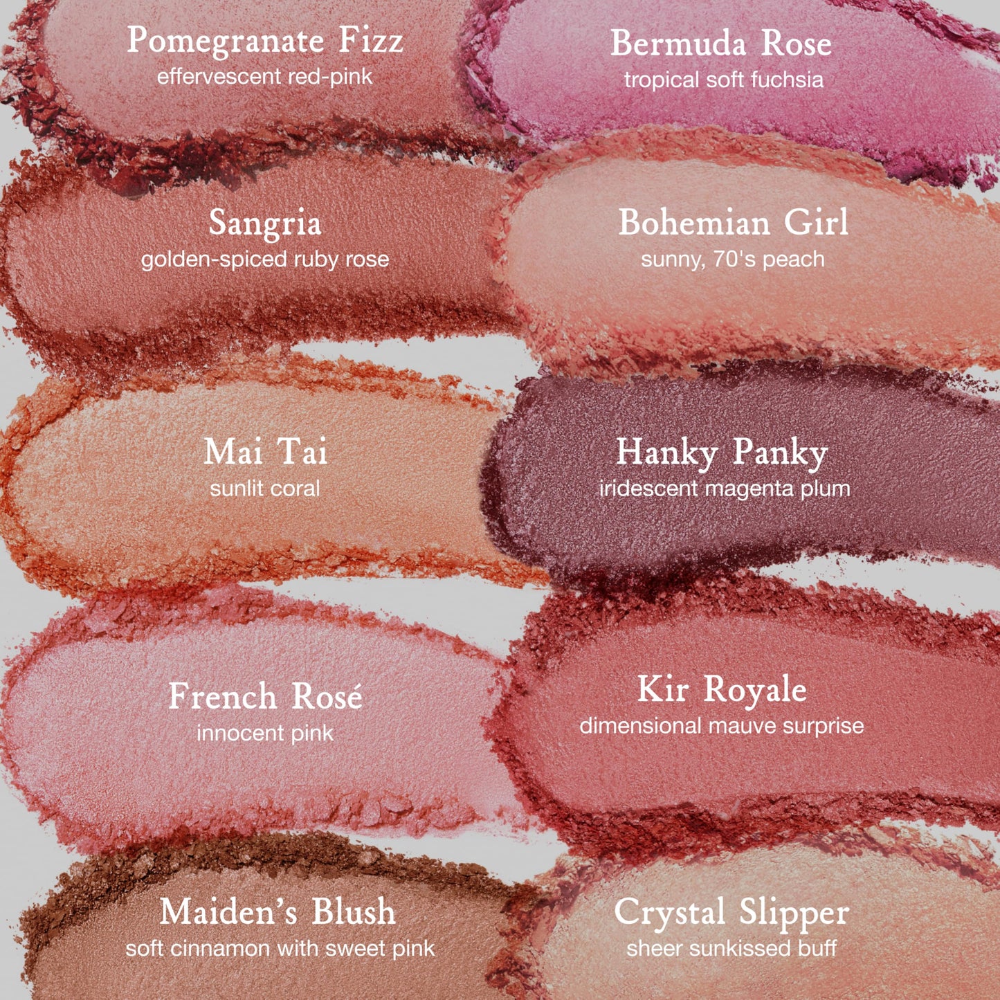 French Rose 3D finish luminous blush packaging back details view.