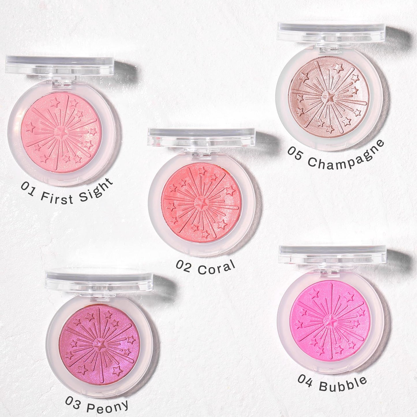 UCANBE 05 Champagne luminous 3D face blusher highlighting powder swatches