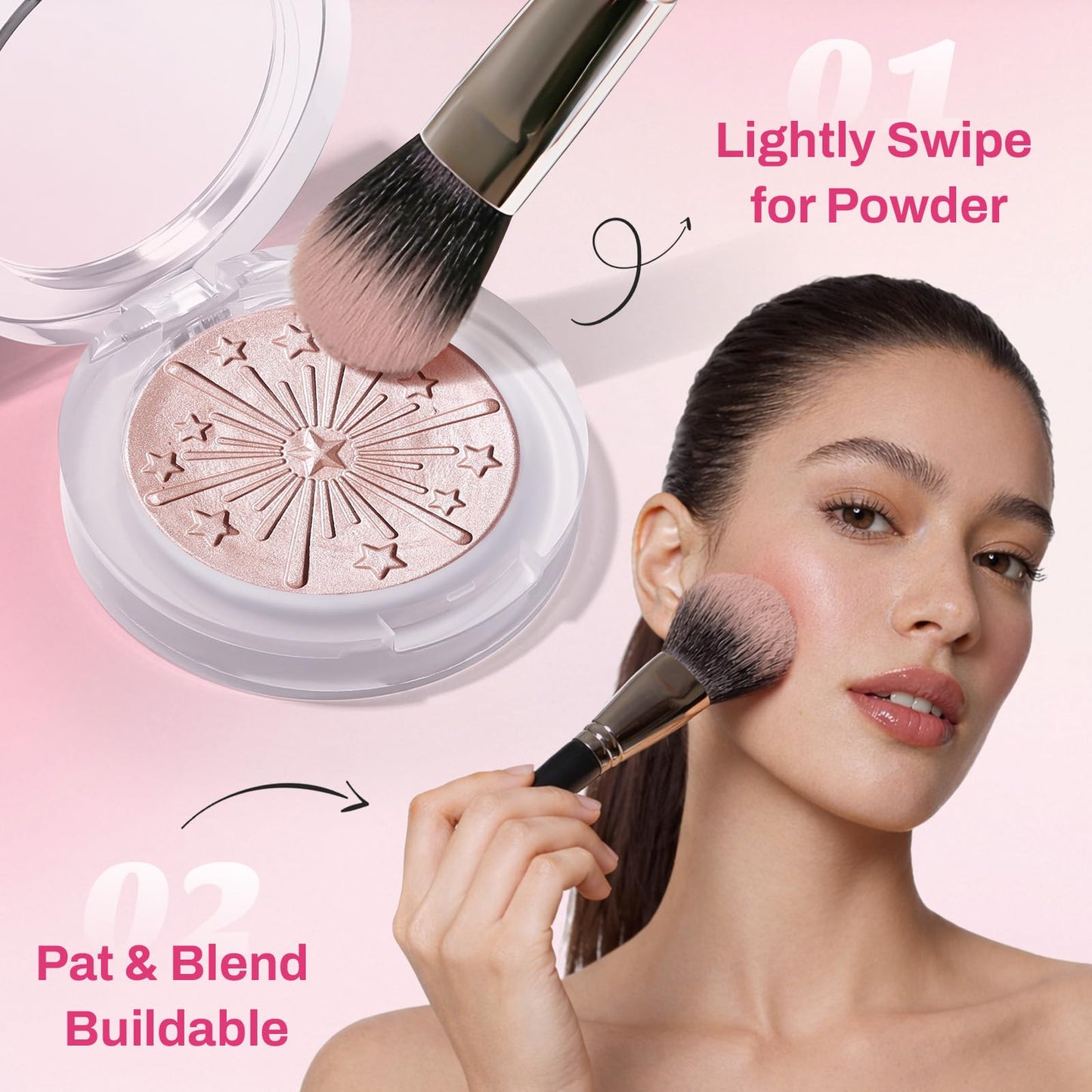 UCANBE long lasting sun kissed glow face makeup blush palette lifestyle presentation
