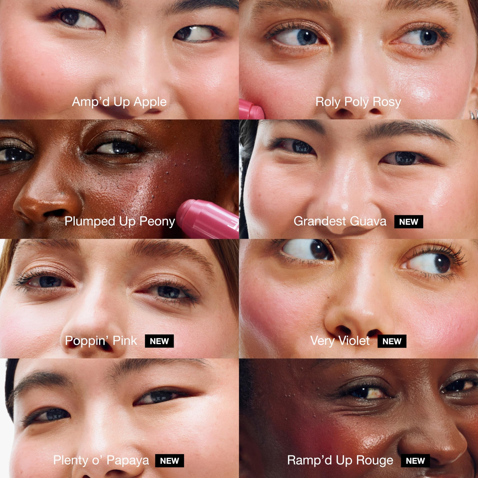 Clinique cream blush stick for cheeks being applied to demonstrate mistake-proof blending.
