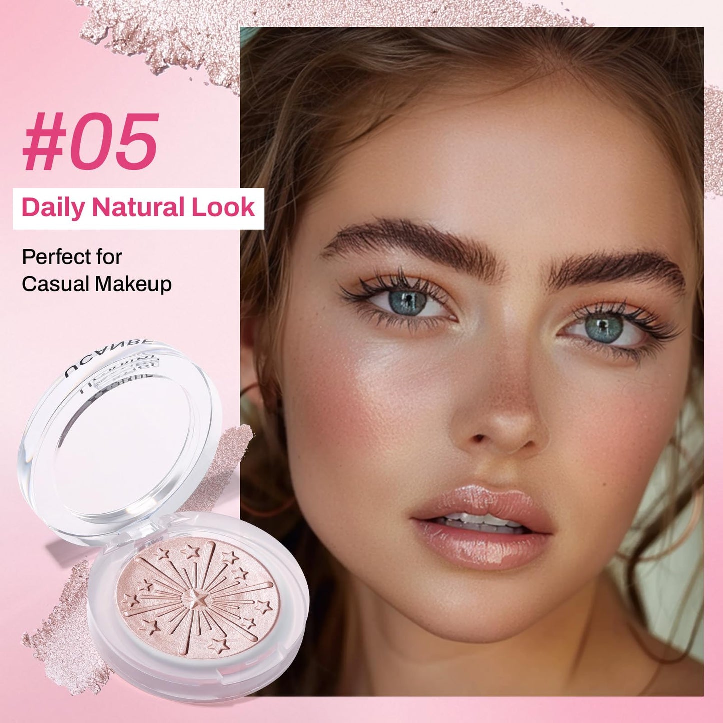 UCANBE lightweight blendable powder blush showing smooth texture close up shot