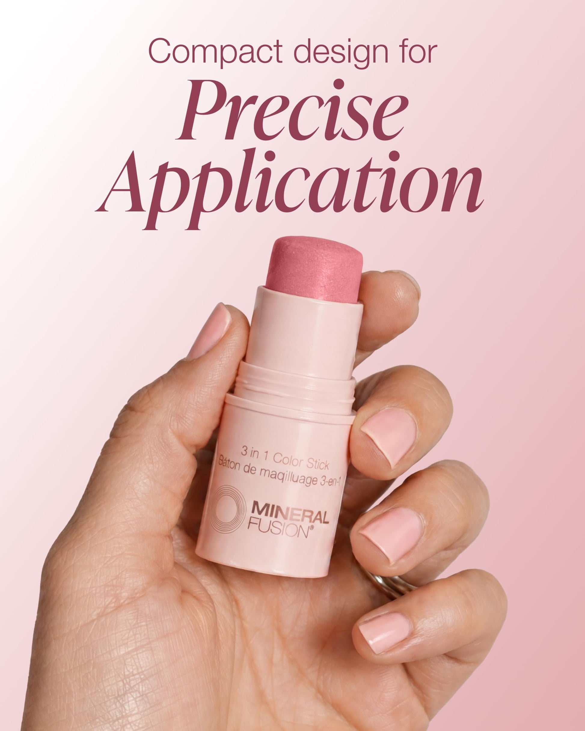 Hydrating cream blush stick from Mineral Fusion showing the pale pink product texture.