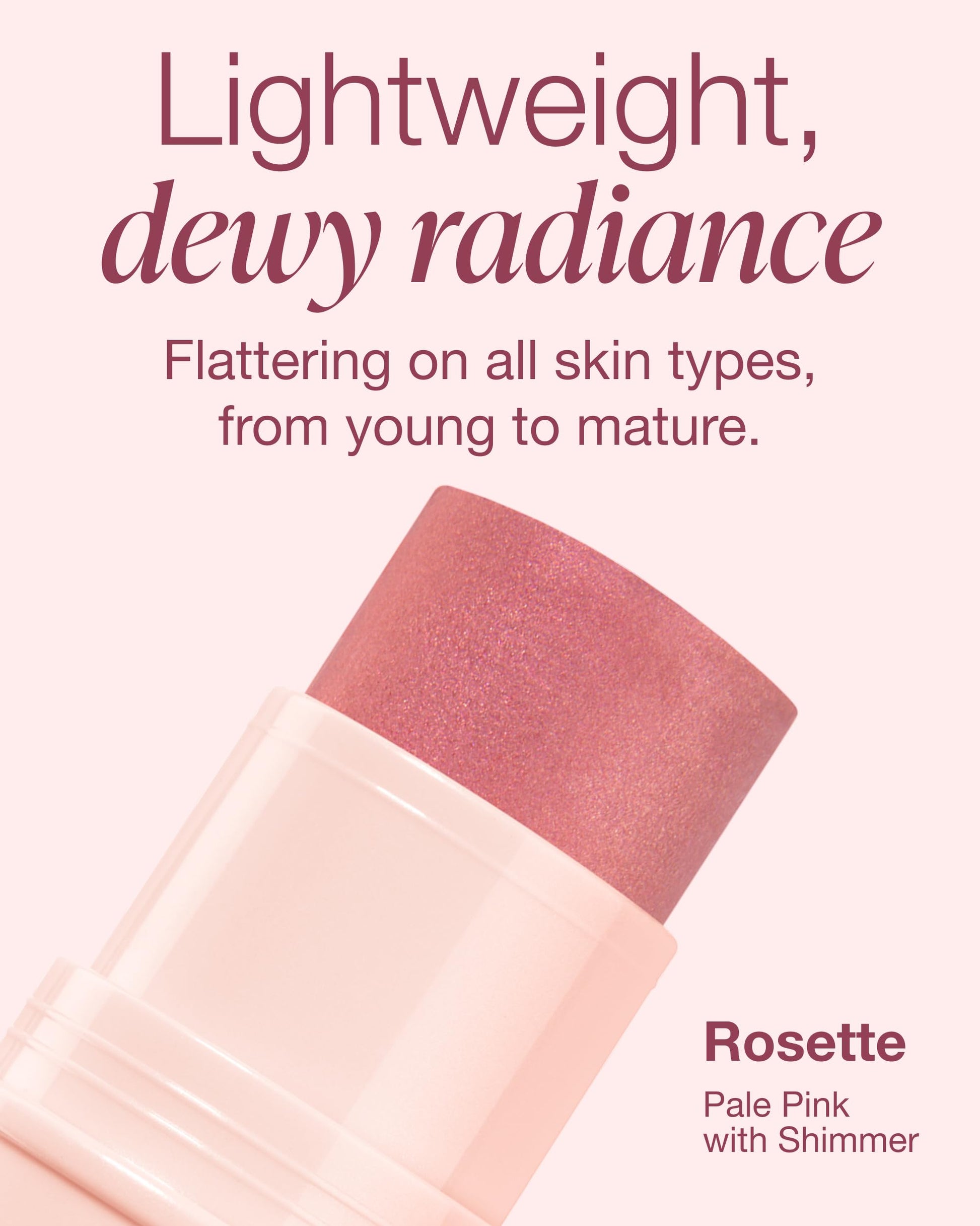 Mineral Fusion Rosette color stick being applied as a hydrating lip tint.