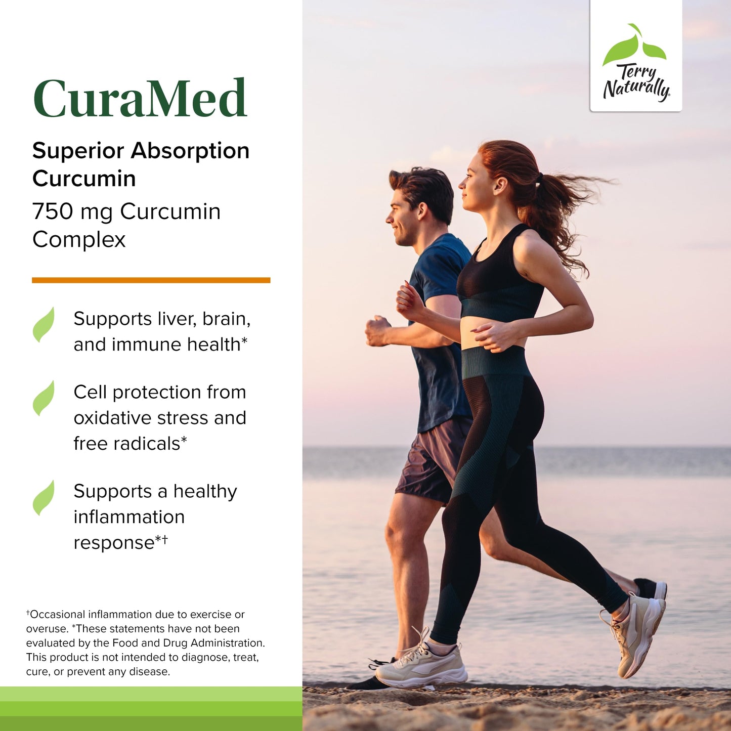 Back label of Terry Naturally CuraMed showing ingredient list and supplement facts