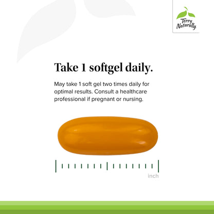 Close up of Terry Naturally CuraMed 750mg softgels texture and packaging