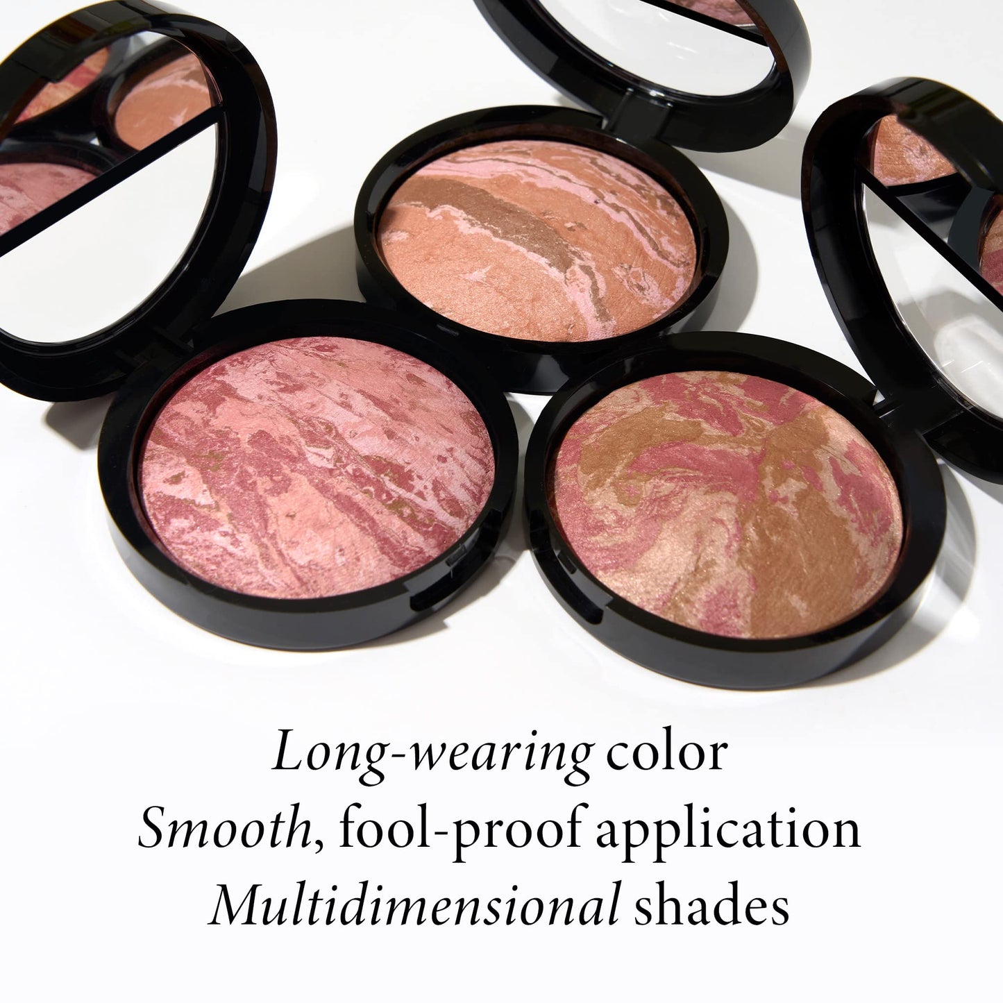 Open compact of Laura Geller multi dimensional two in one sculpting bronzer blush