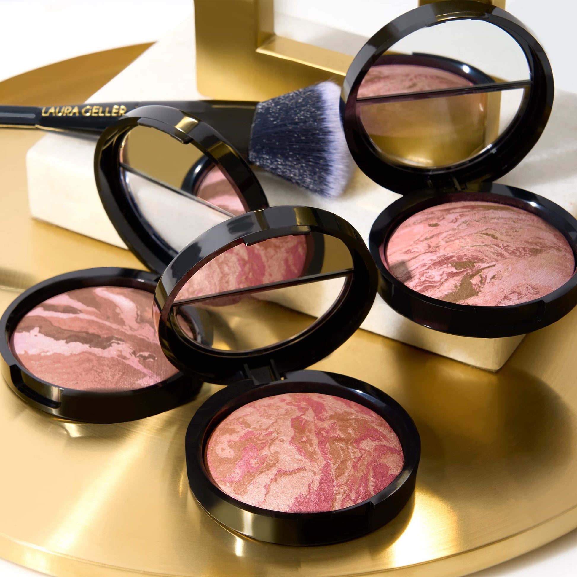 Close up view of the antioxidant rich Jojoba and Green Tea infused blush bronzer