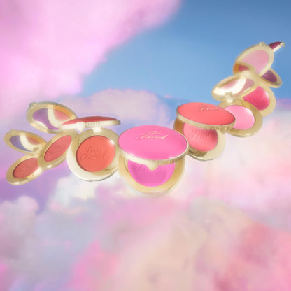 Too Faced flower extract infused smoothing face blush swatched on skin