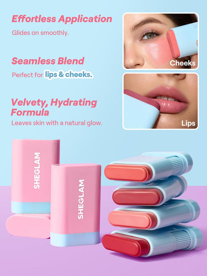 Authentic USA imported SHEGLAM makeup stick swatched on skin