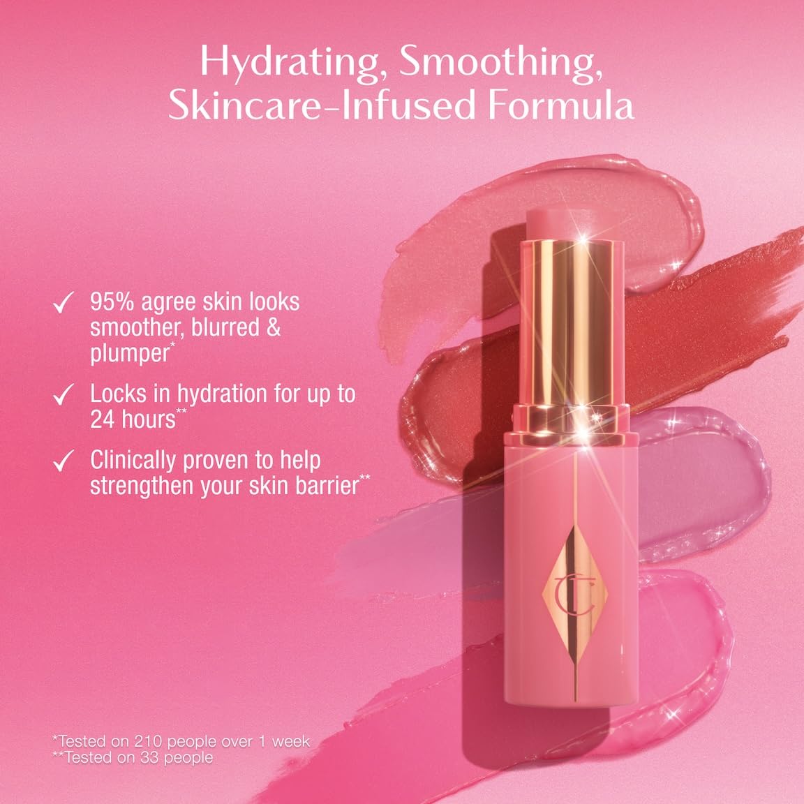 Skincare infused luminous face blusher stick for natural makeup