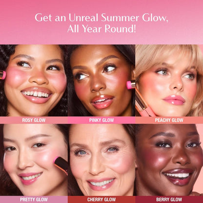 Dewy finish hydrating cream blush texture demonstration
