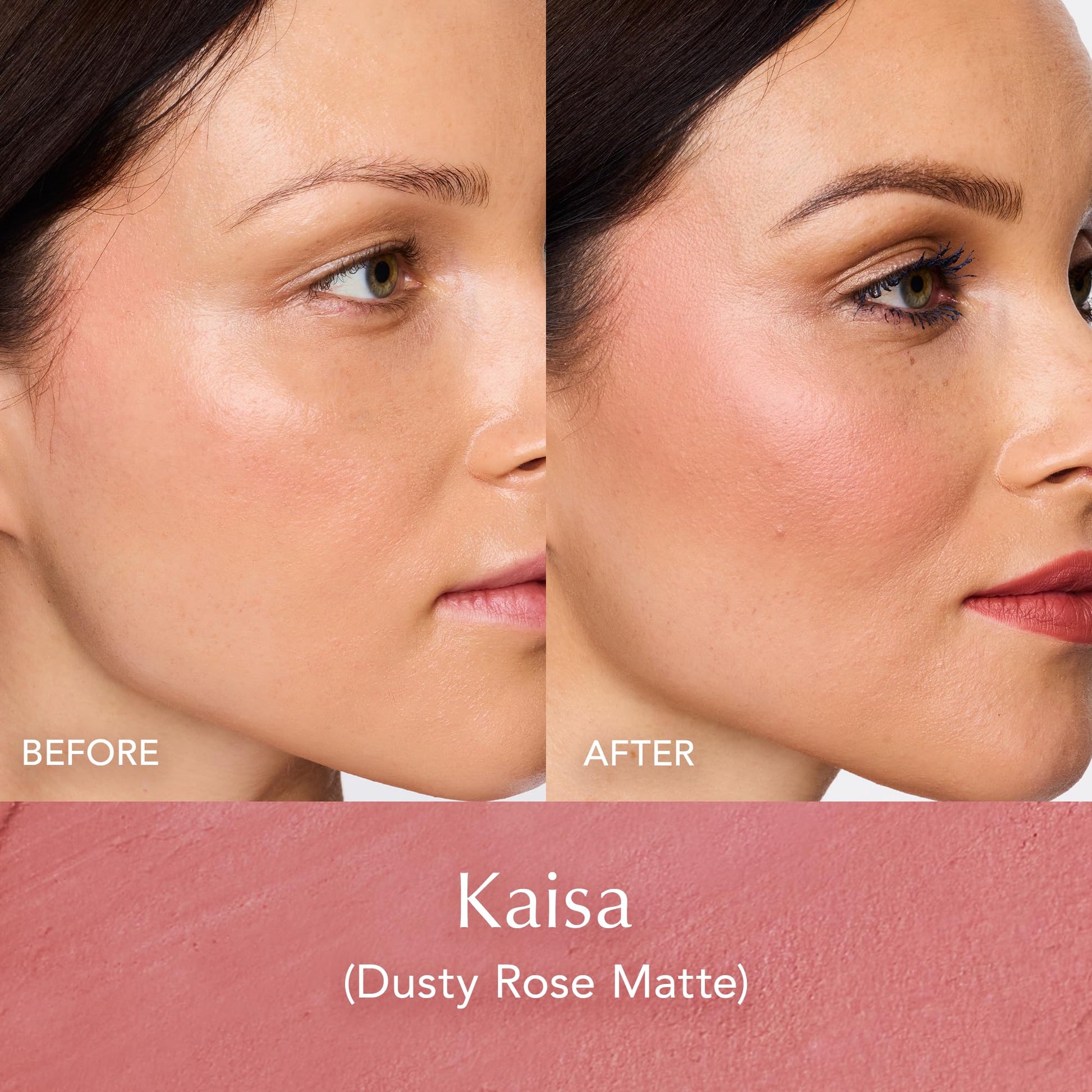 Thrive Causemetics cream blush stick Kaisa dusty rose matte shade