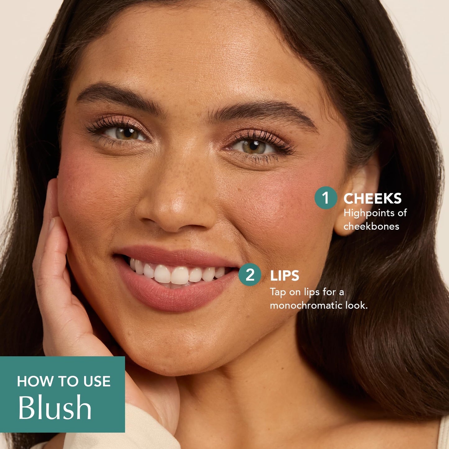 Waterproof smudge proof cream blush stick close up