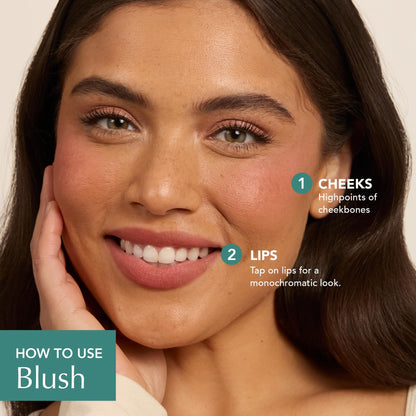 Waterproof smudge proof cream blush stick close up