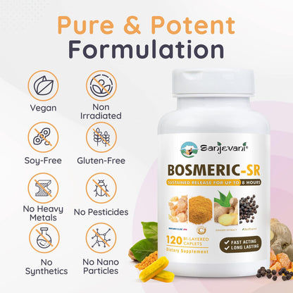Bosmeric-SR supplement bottle with caplets visible