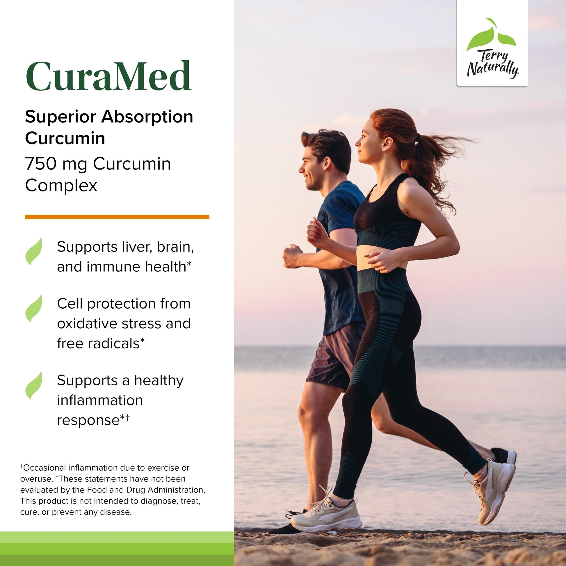 Back label of Terry Naturally CuraMed 750mg showing ingredients