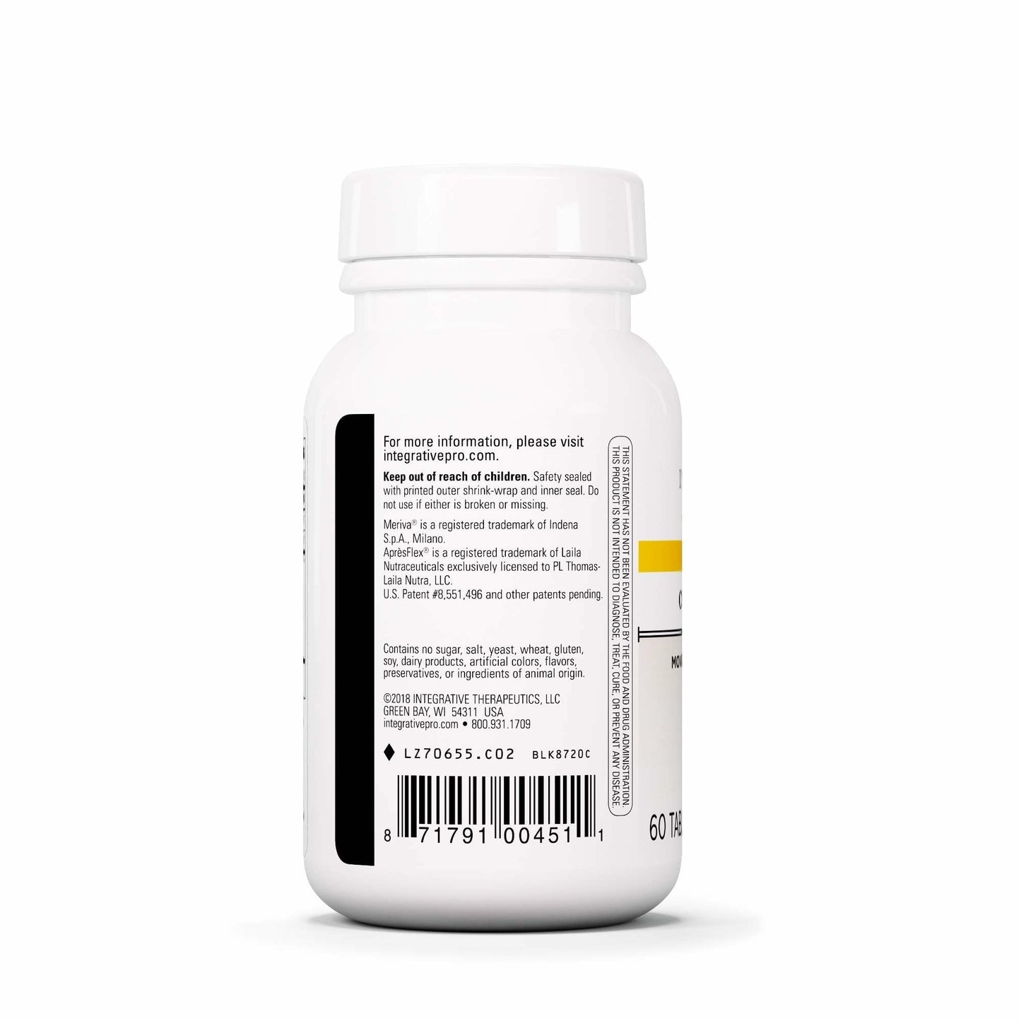 Side view of Curcumax Pro joint support tablets