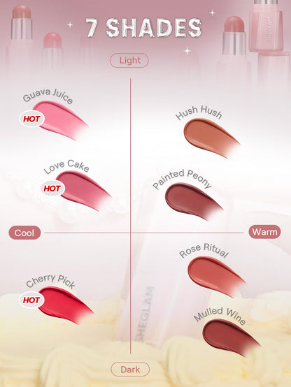 Top view of the SHEGLAM Buttery Bliss stick cosmetic product showcasing its compact and sleek design.