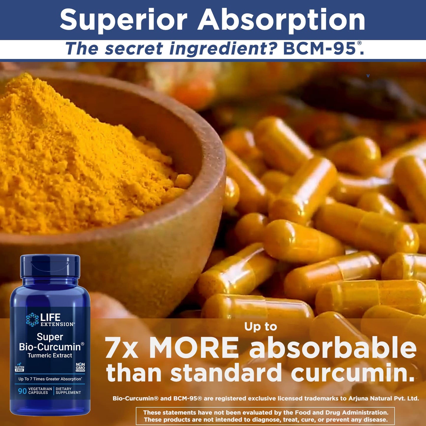 Life Extension Super Bio Curcumin vegetarian capsules supplement bottle