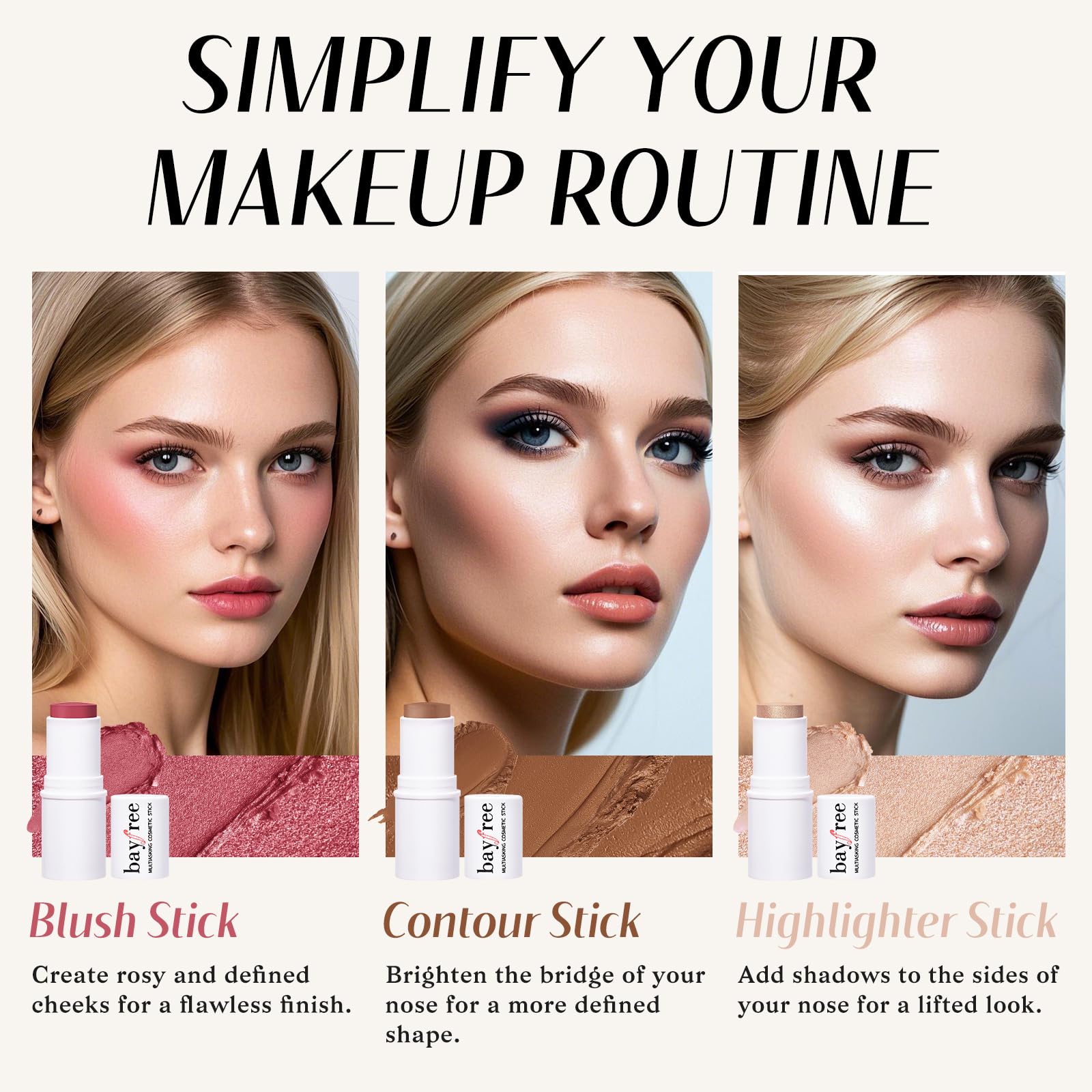 Kimuse cream blush stick open for makeup application