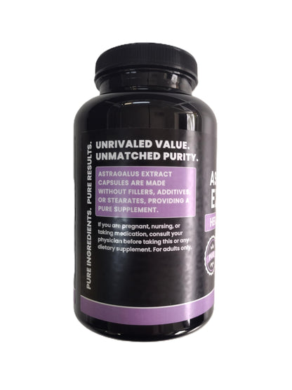 Pure Original Ingredients Astragalus root extract supplement highlighting the zero fillers and no magnesium stearate claim.