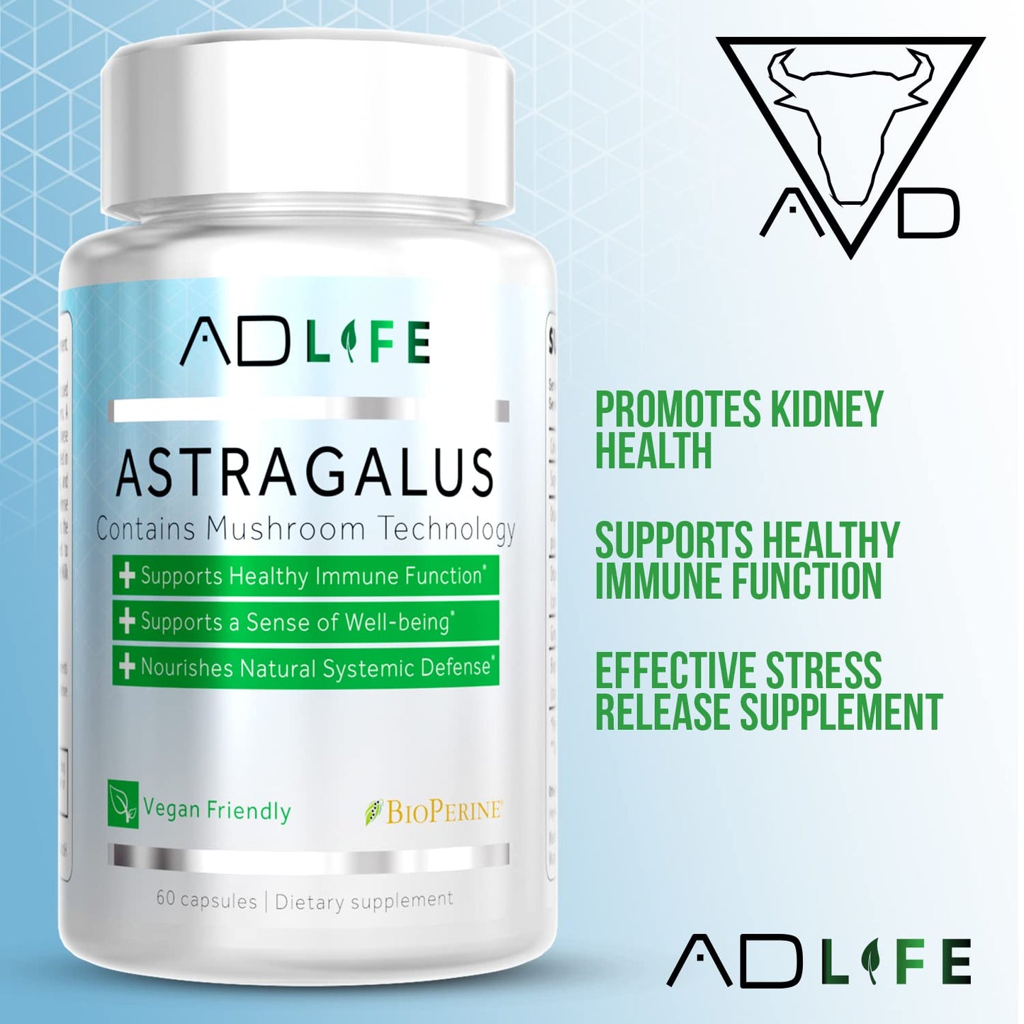 Authentic USA imported Project AD Astragalus daily immune defense and renal wellness capsules
