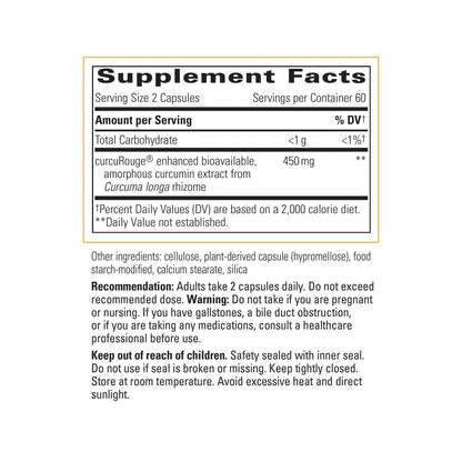 Integrative Therapeutics Curalieve 120 capsules bottle side view