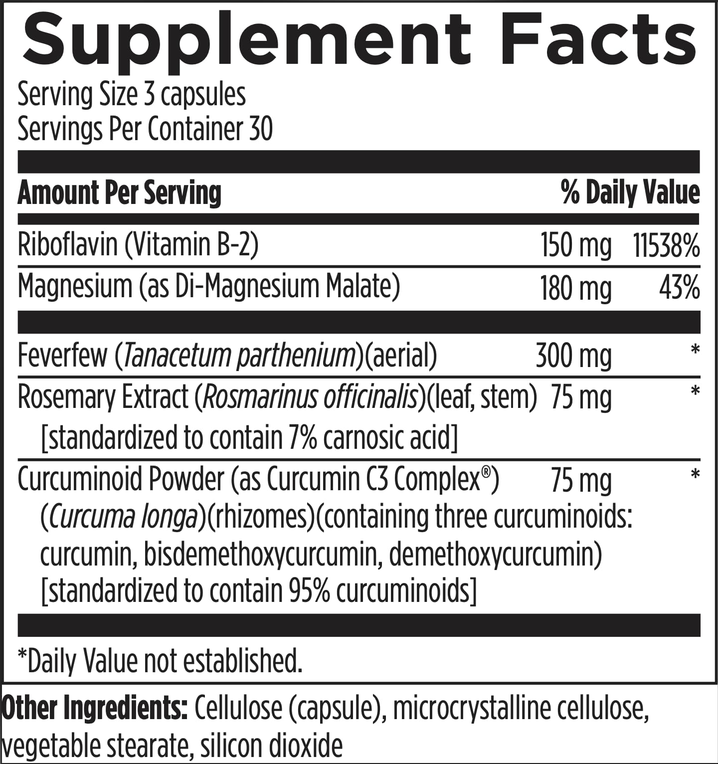 Designs for Health Migranol capsules in bottle