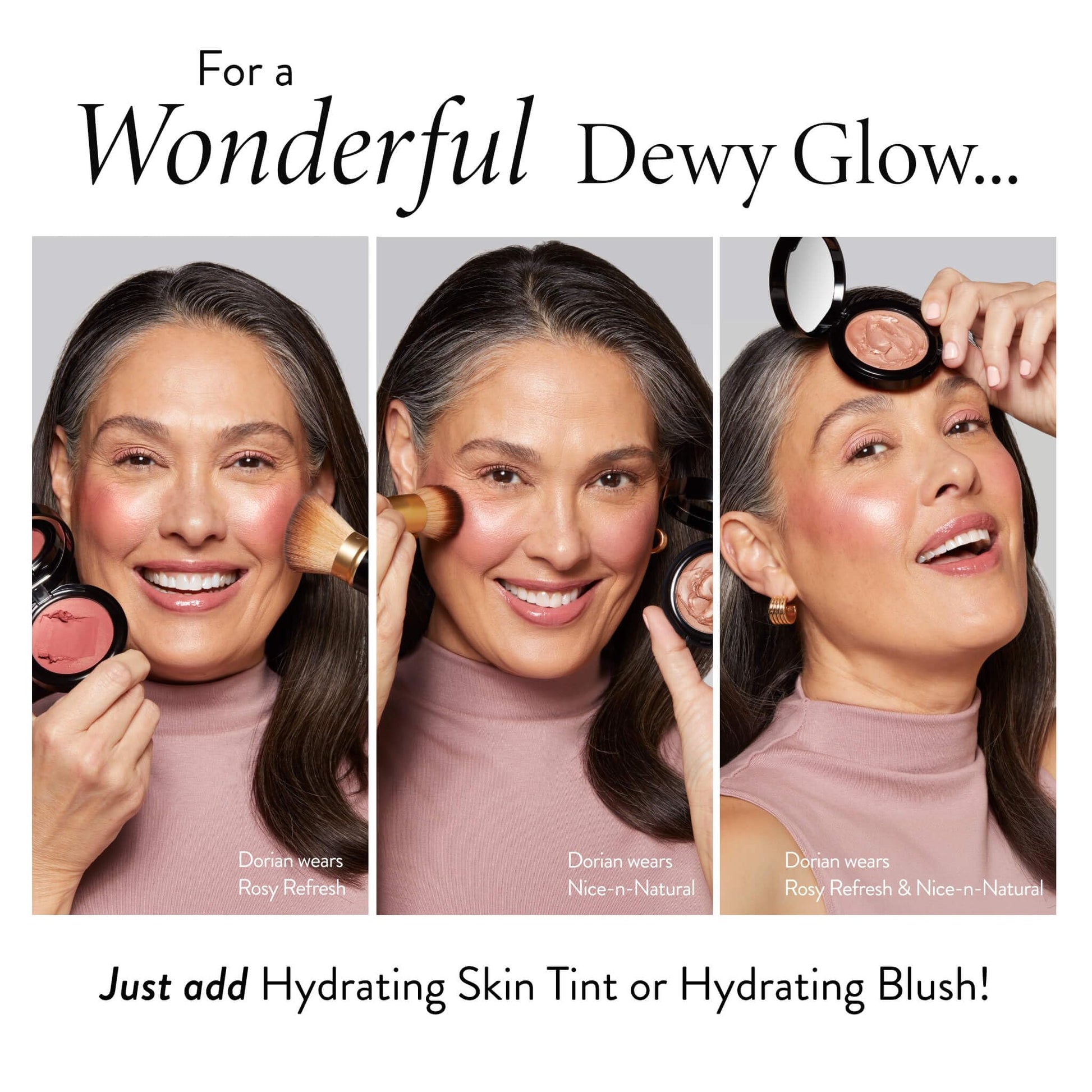 Laura Geller weightless dewy finish complexion enhancer balm on a neutral background