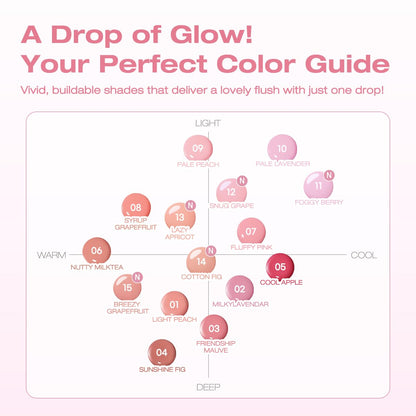 Hydrating K-beauty style liquid blush product packaging