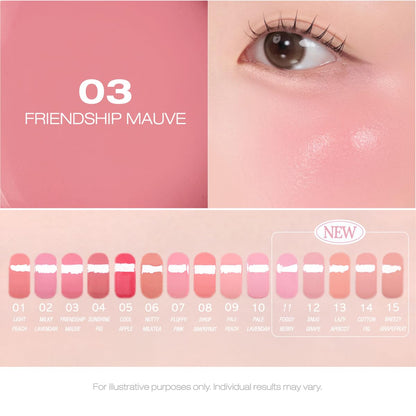 USA imported Peripera cheek tint bottle with applicator shown
