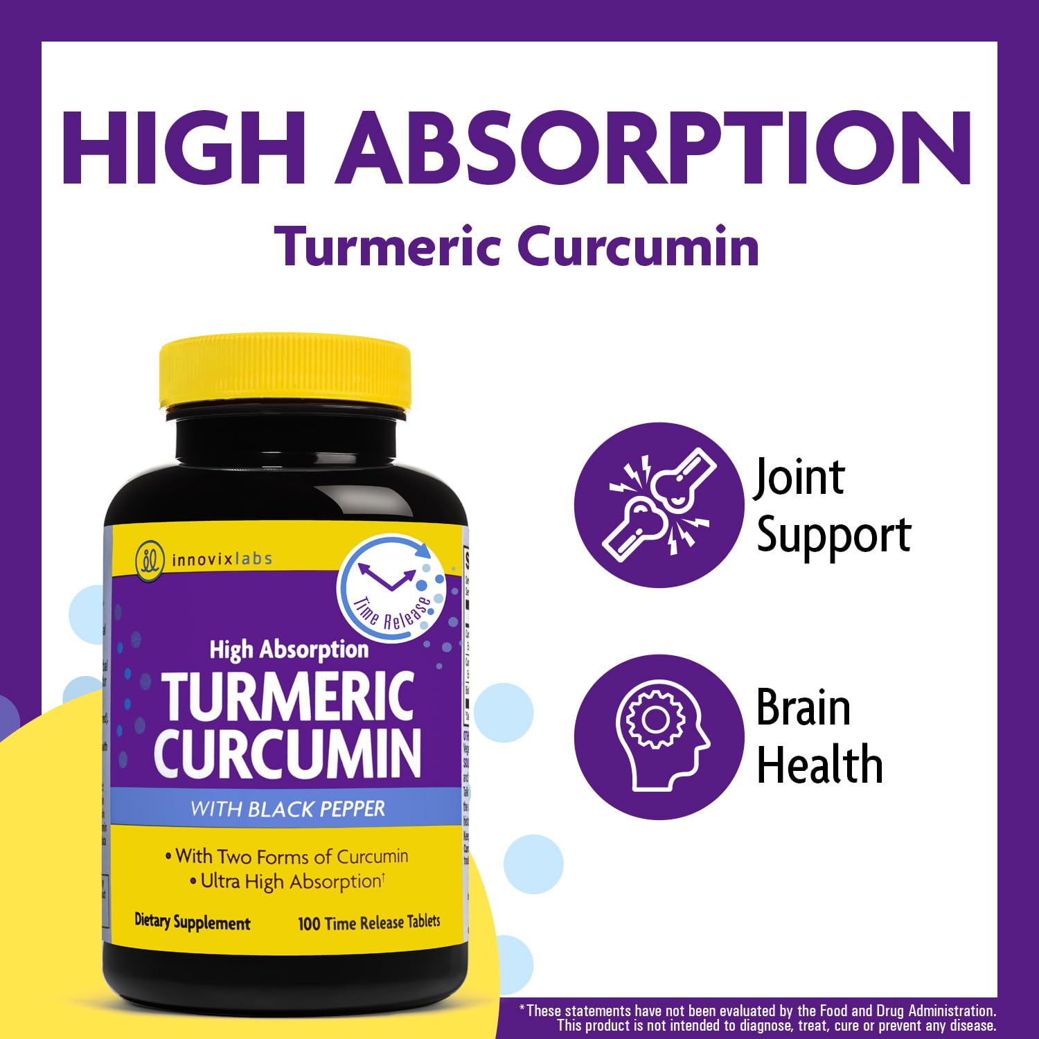 High absorption turmeric curcumin 100 count bottle