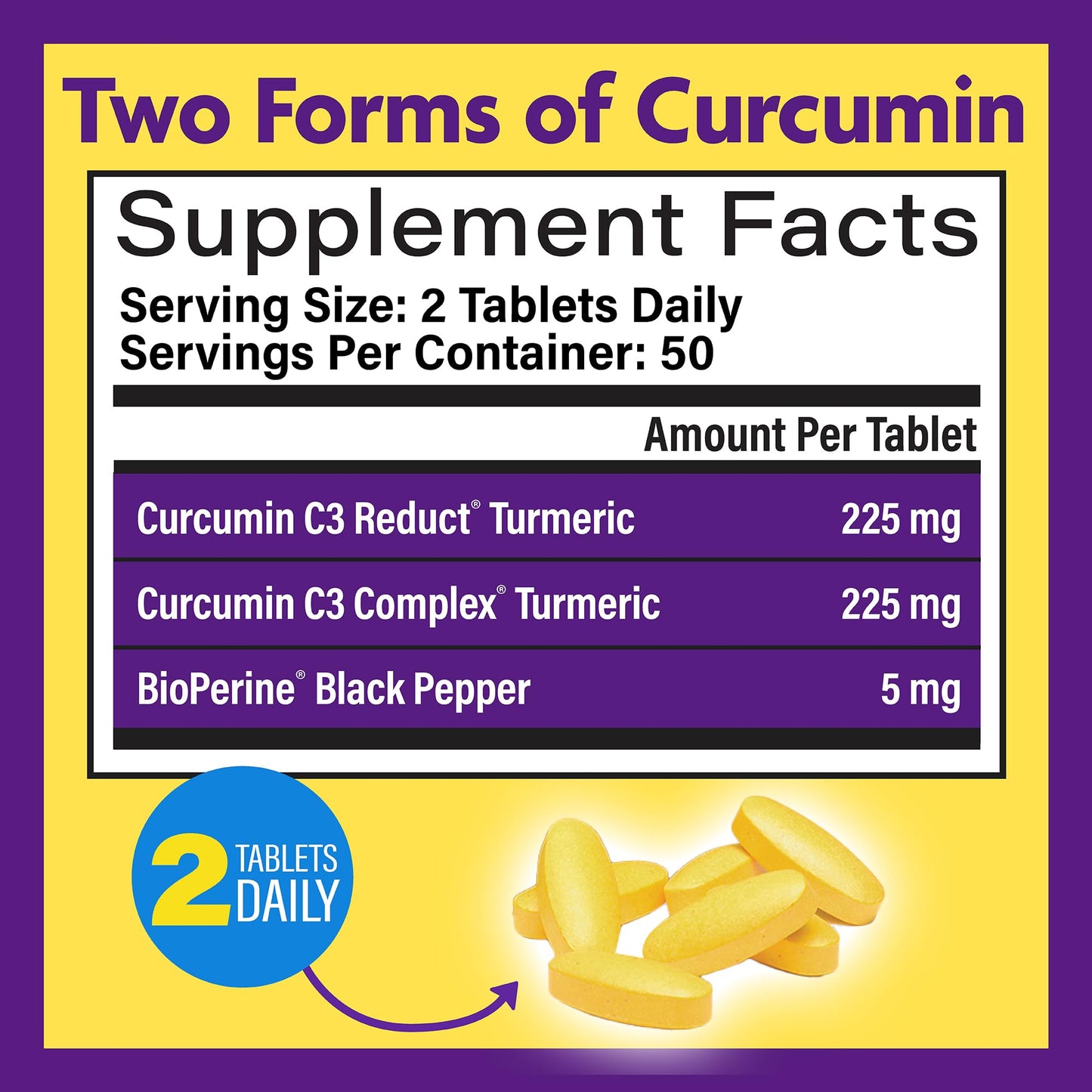 InnovixLabs time release turmeric tablets label details