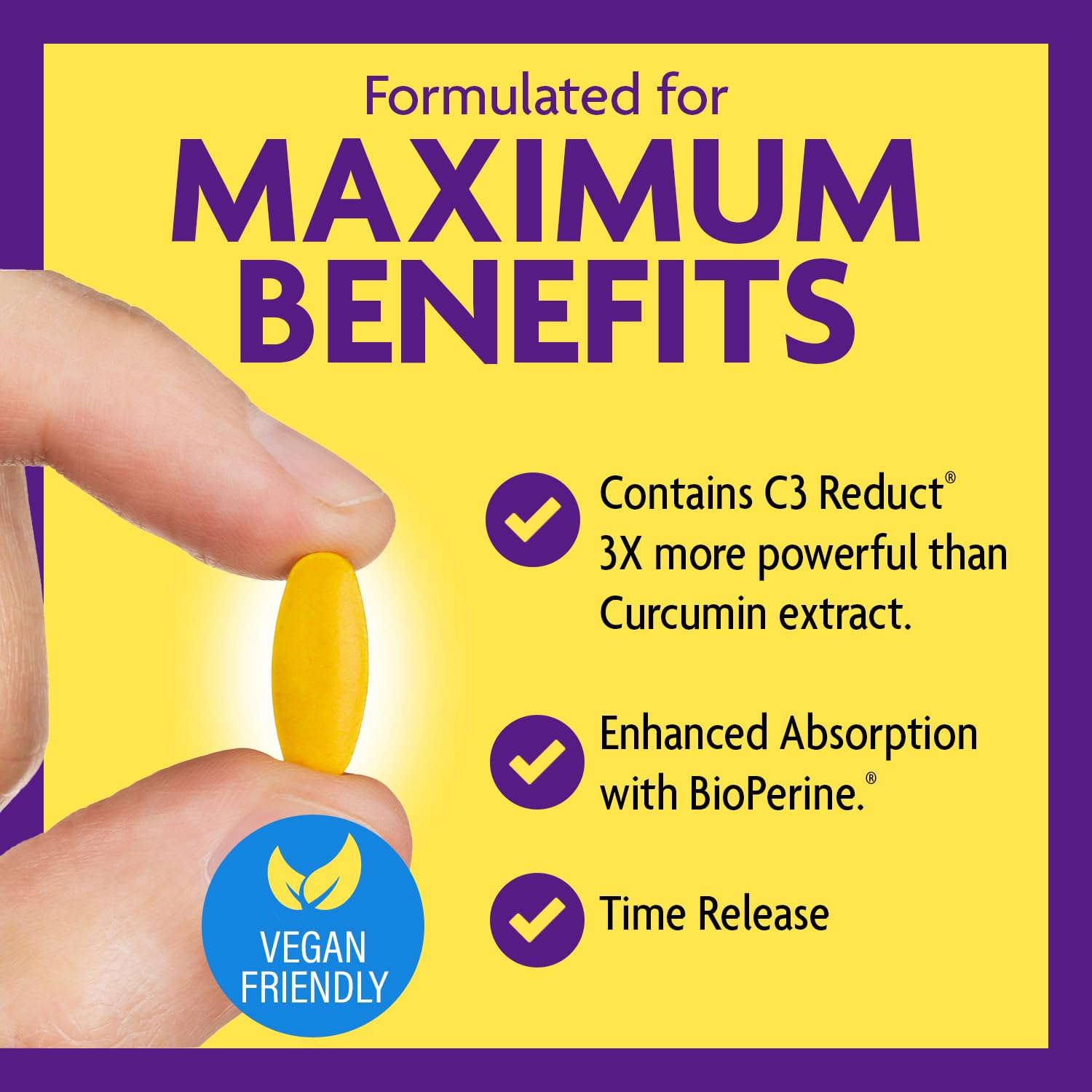 Authentic USA imported turmeric curcumin supplement bottle