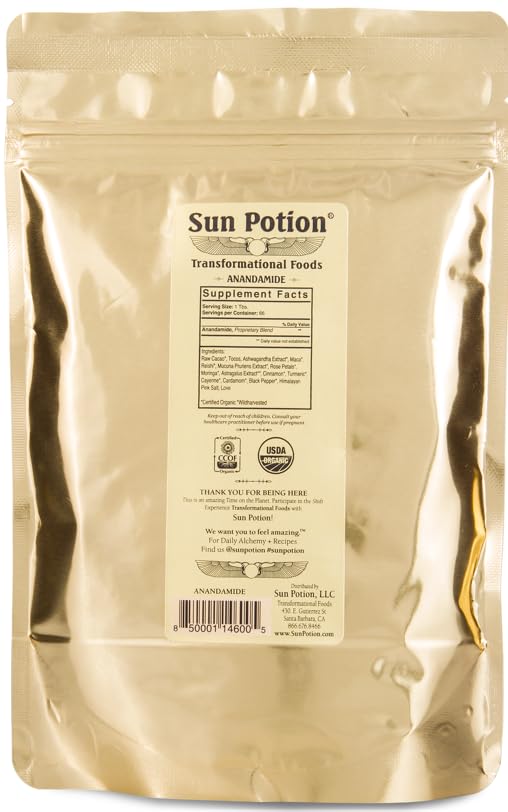 Sun Potion Bliss Alchemy adaptogenic cacao supplement packaging details