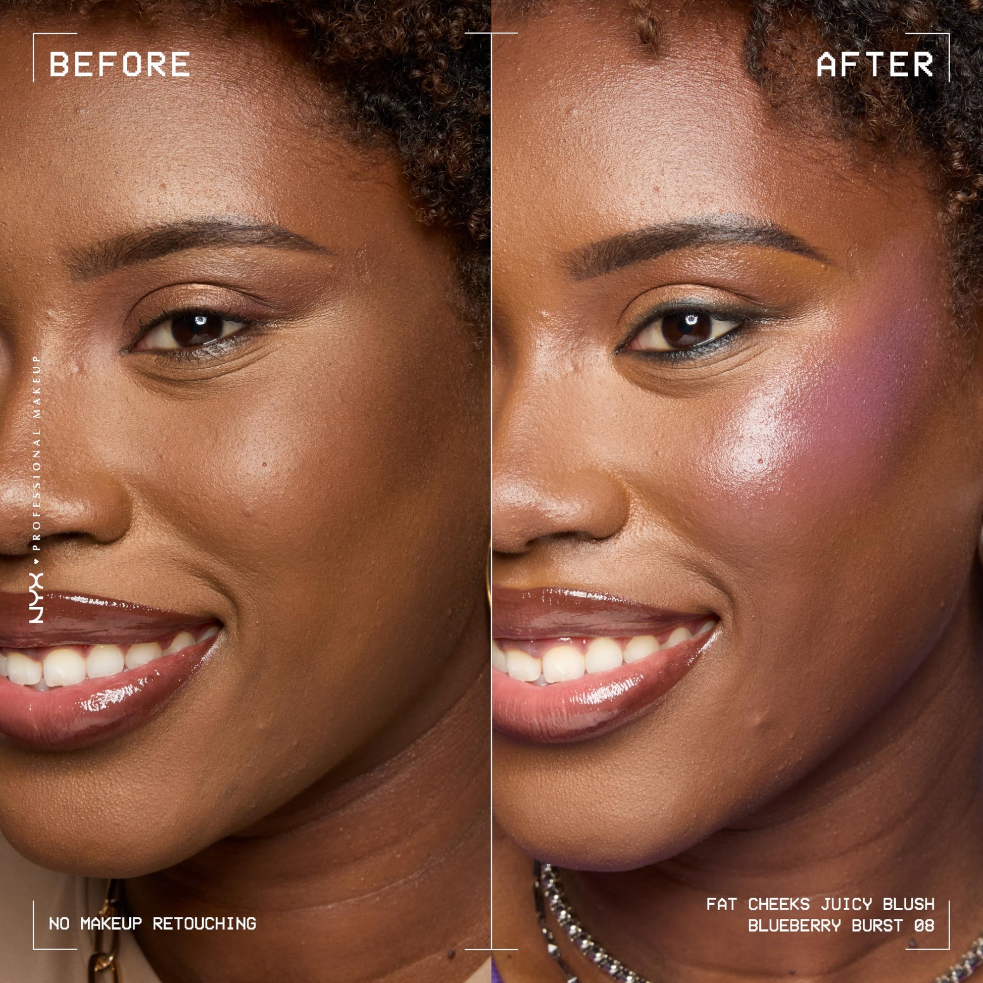 NYX Fat Cheeks juicy liquid blush in cool purple shade being swatched on hand