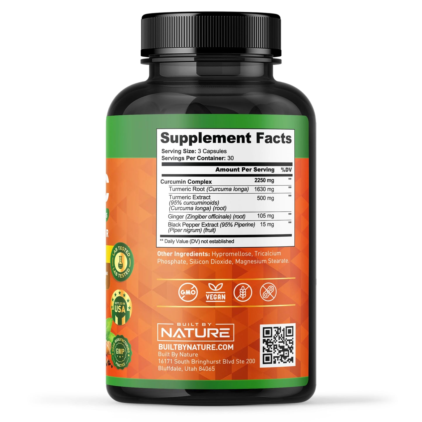 Built By Nature Turmeric Curcumin packaging details